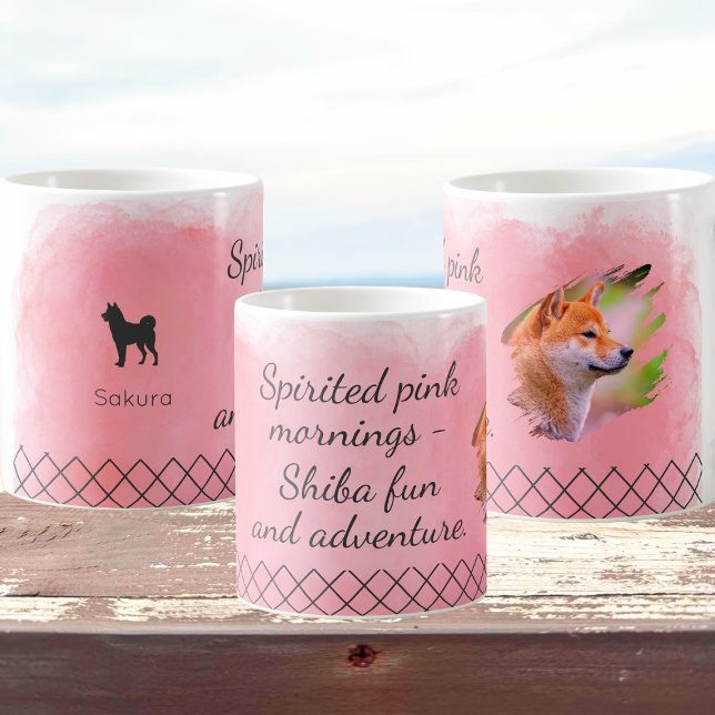 Pastel Pink Shiba Inu  Mug – Custom Photo & Name Kaffeetasse (Von Creator hochgeladen)