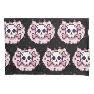 Pastel Pink Skull and Crossbones Kissenbezug