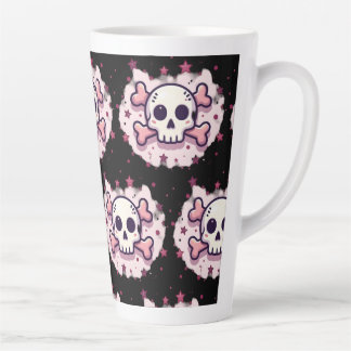Pastel Pink Skull and Crossbones Milchtasse