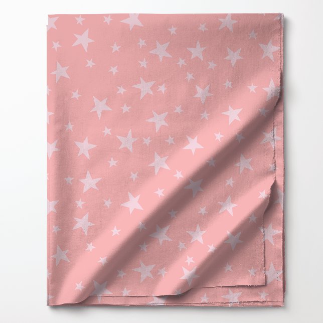 Pastel Pink Starry Sky Celestial Muster Stoff (Von Creator hochgeladen)