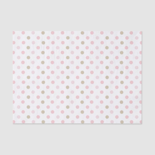 PASTEL PINK & TAN POLKA DOTS SEIDENPAPIER (Vorderseite)