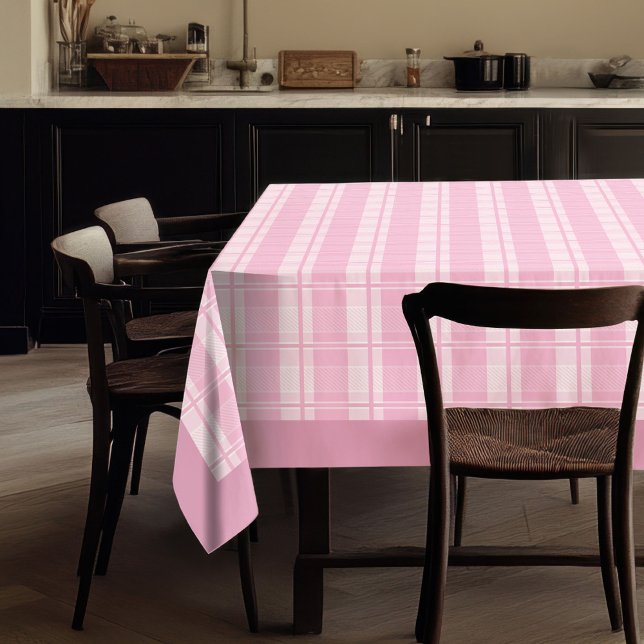 Pastel Pink Tartan Tabletecloth für gemütliche Ans Tischdecke (Pastel Pink Tartan Tablecloth for Cozy Gatherings)