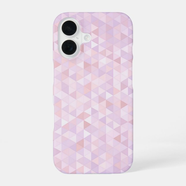 Pastel Pink Triangle Pattern iPhone 16 Hülle (Rückseite)