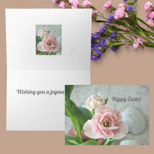 Pastel Pink Tulips Anpassbare Ostern Karte