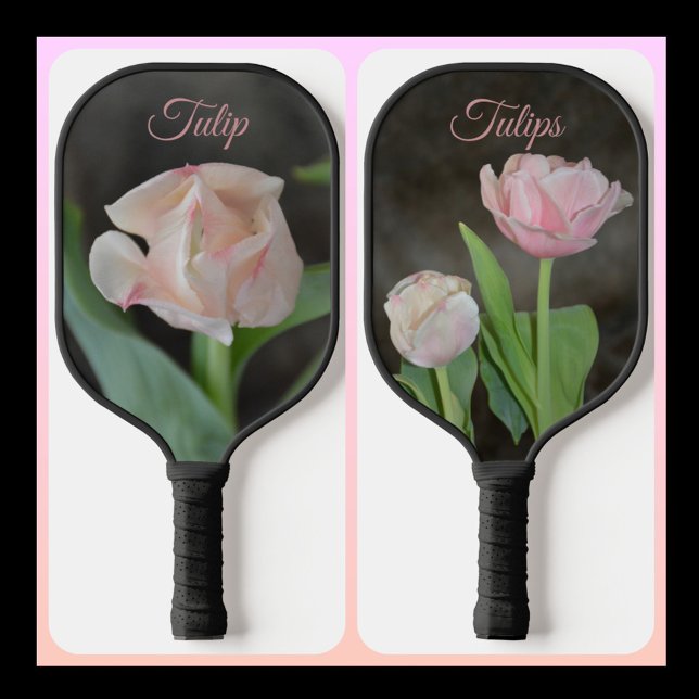 Pastel Pink Tulips Elegante Flora Botanisch Pickleball Schläger (Von Creator hochgeladen)