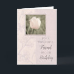 Pastel Pink Tulips Friend Geburtstag Karte<br><div class="desc">Geburtstagskarte für Freunde mit weicher und hübsch rosa Tulpe und nachdenklichem Vers.</div>