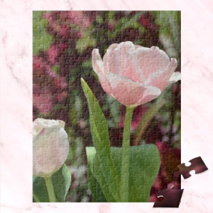 Pastel Pink Tulips Springtime Floral Fotografie Puzzle