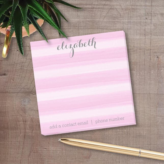 Pastel Pink und Gray Stationery Suite für Frauen Post-it Klebezettel (Personalized Post It Notepads)