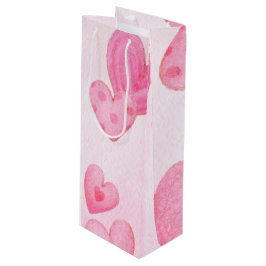 PASTEL PINK VALENTINSTAG HEARTS GESCHENKTÜTE FÜR WEINFLASCHEN