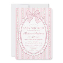 Pastel Pink Vintage Fancy Floral Baby Shower