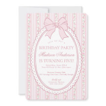 Pastel Pink Vintage Fancy Floral Birthday Party