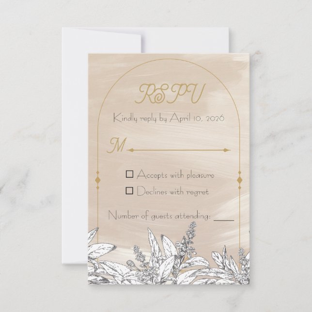 Pastel Pink Wedding RSPV Card RSVP Karte (Vorderseite)