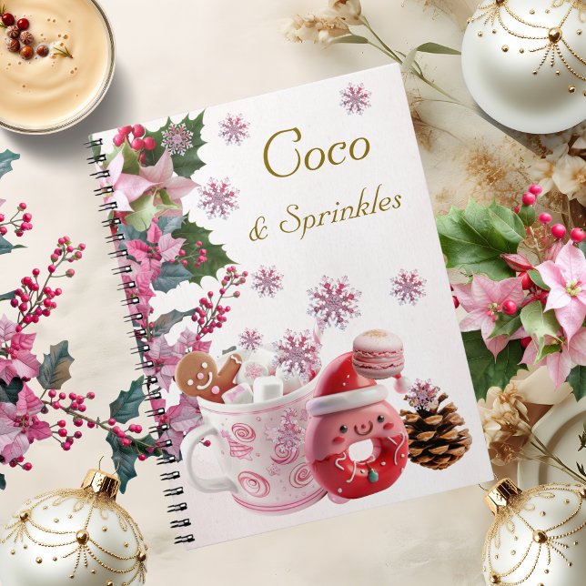 Pastel Pink Weihnachtscoco & Sprinkles Notizblock (Von Creator hochgeladen)