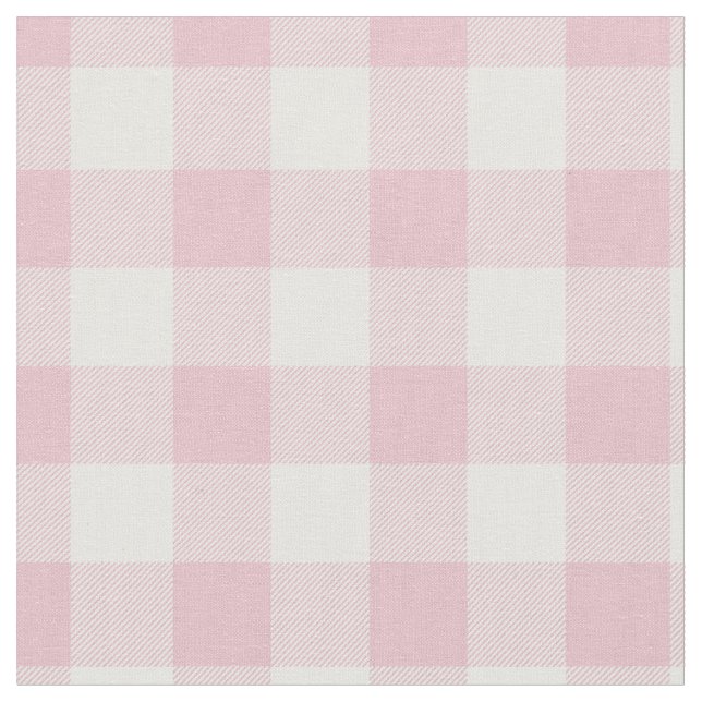 Pastel Pink & White Plaid Gingham Stoff (Nahaufnahme)