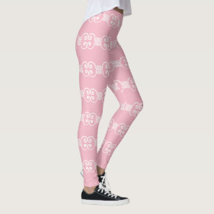 Pastel Pink White Viktorianisch 4Ashley Leggings
