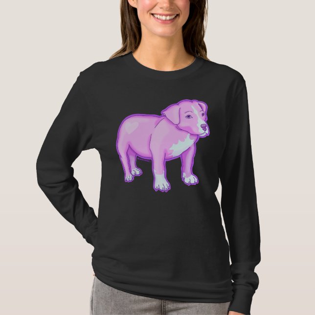 Pastel Pitbull Lila T-Shirt (Vorderseite)