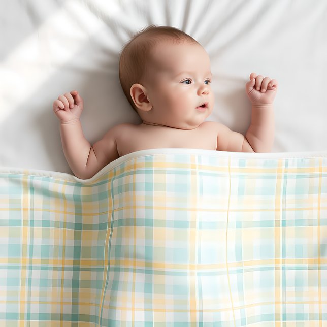 Pastel Plaid Baby's First Christmas Sherpadecke (Von Creator hochgeladen)