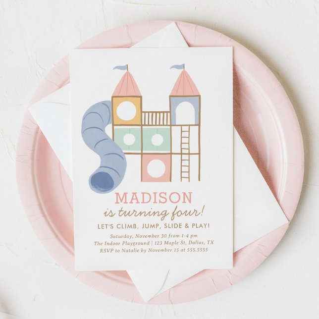 Pastel Playground Party im Park Girl Geburtstag Einladung (Von Creator hochgeladen)