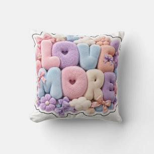 Pastel-Plüsch "LOVE MORE" 3D-Kissen Kissen