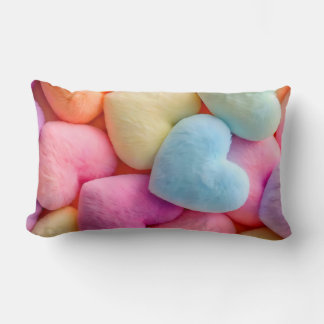 Pastel Plush Hearts Throw Kissen