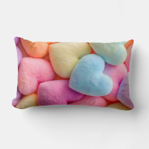 Pastel Plush Hearts Throw Kissen