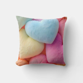 Pastel Plush Hearts Throw Kissen