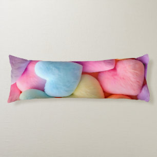 Pastel Plush Hearts Throw Kissen