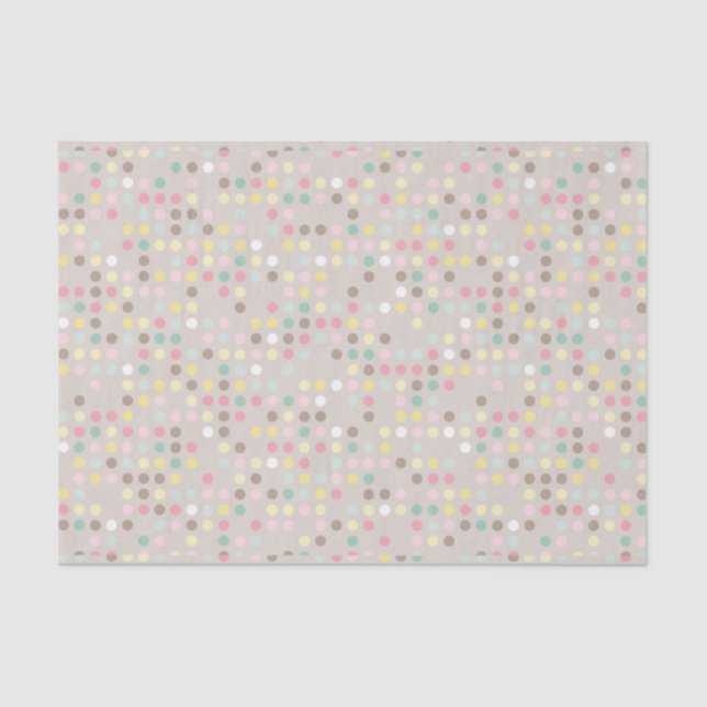 Pastel Polka Dot Babydusche Seidenpapier (Vorderseite)