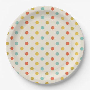 Pastel Polka Dot Pattern Pappteller