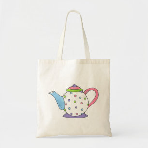 Pastel Polka Dot Teapot Tote Bag Tragetasche