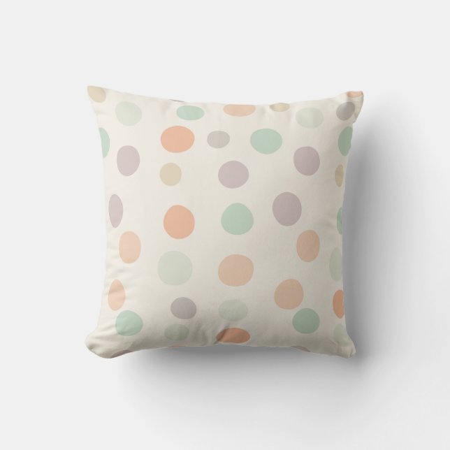 Pastel Polka Dot Throw Kissen (Vorderseite)