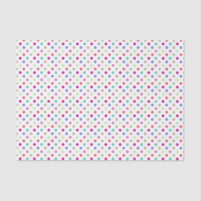 Pastel Polka Dot Tissue Paper Seidenpapier (Vorderseite)