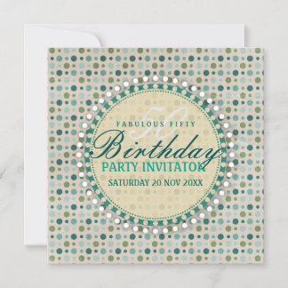 Pastel Polka Dots 50. Geburtstagsparty Einladungen