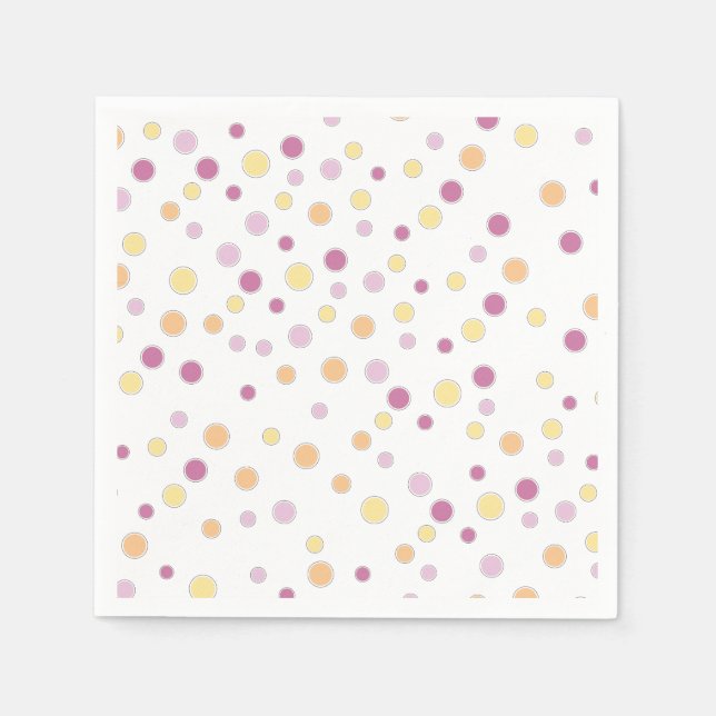 Pastel Polka Dots Paper Serviette (Vorderseite)