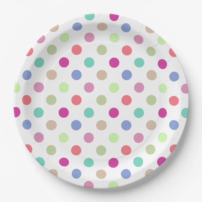 Pastel Polka Dots Pappteller (Vorderseite)