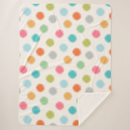 Pastel Pompoms Sherpa Blanket Sherpadecke