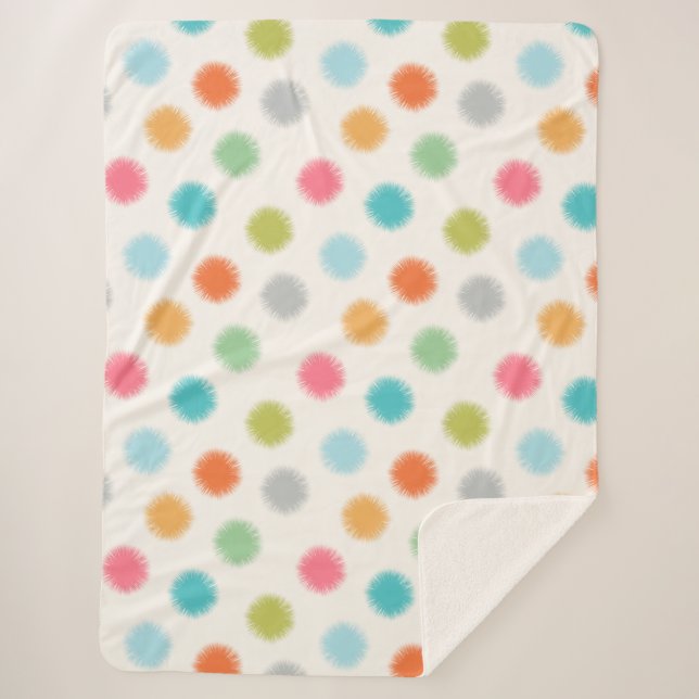 Pastel Pompoms Sherpa Blanket Sherpadecke (Vorderseite)