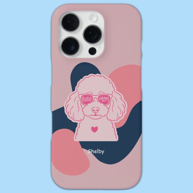 Pastel Poodle Mom Custom Name Phone Case iPhone Hülle (Von Creator hochgeladen)