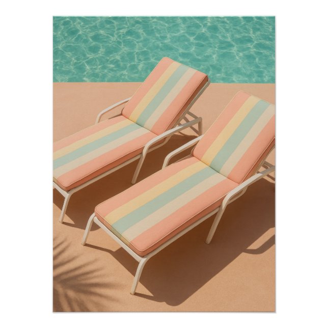 Pastel Poolside Lounge – Summer Vibes Poster (Vorderseite)