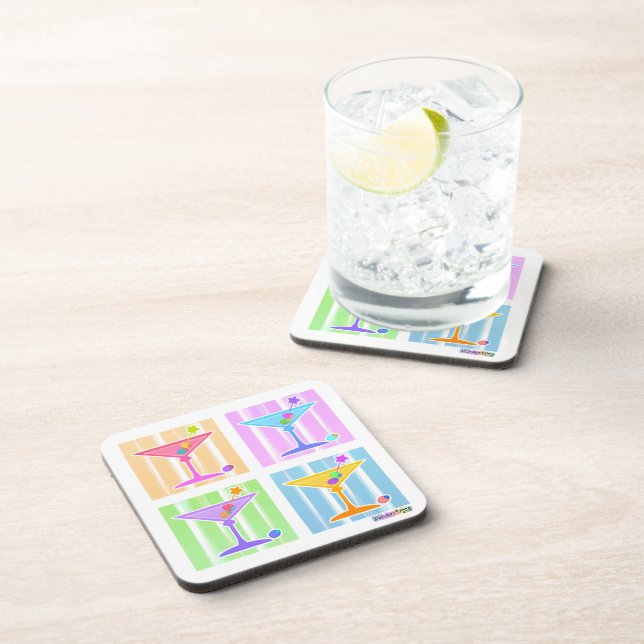PASTEL POP ART MARTINIS UNTERSETZER (Rechte Seite)
