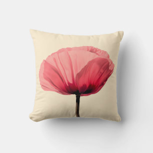 Pastel Poppy Bloom Minimalismus Kissen