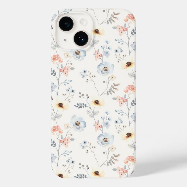 Pastel Poppy Blumengartenmuster Case-Mate iPhone Hülle (Rückseite)