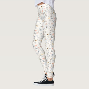 Pastel Poppy Blumengartenmuster Leggings