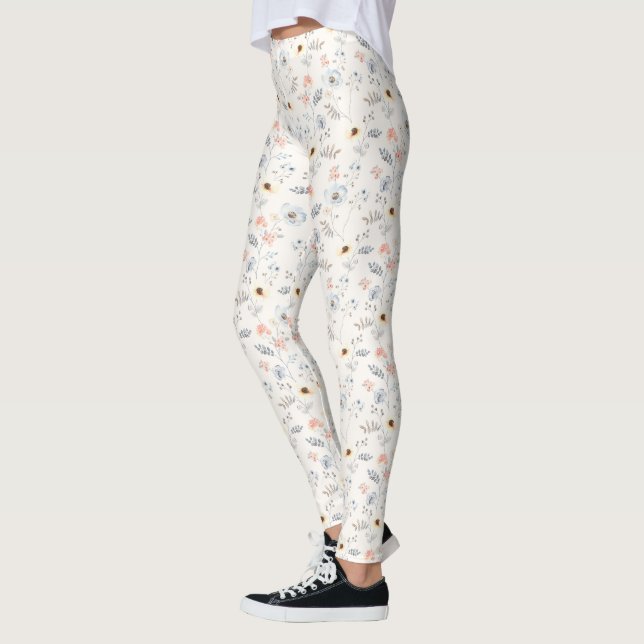 Pastel Poppy Blumengartenmuster Leggings (Links)