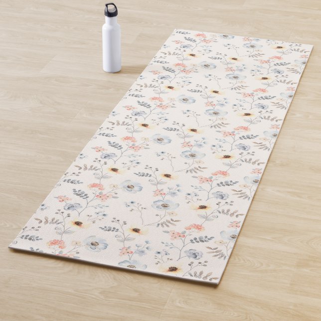 Pastel Poppy Blumengartenmuster Yogamatte (Beispiel)