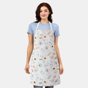 Pastel Poppy Floral Garden Pattern Schürze