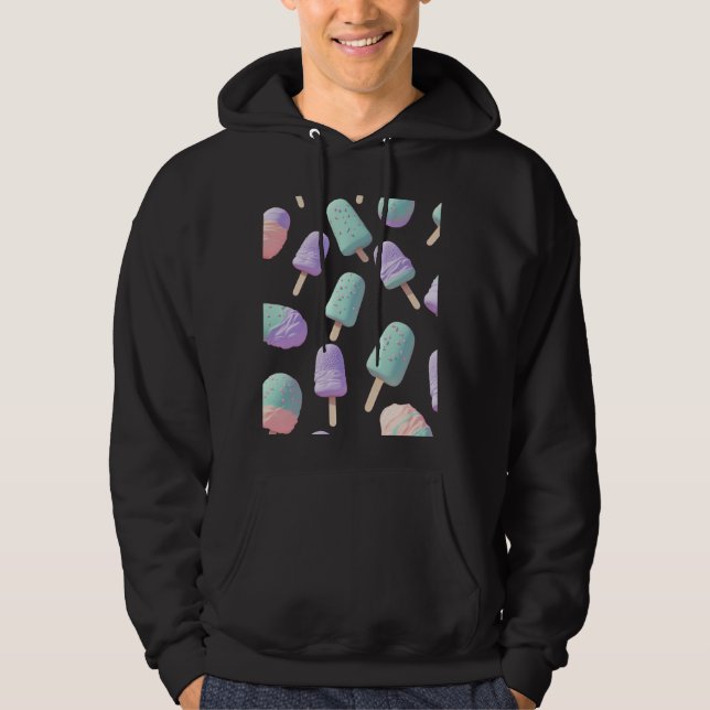 Pastel Popsicle Ice Cream Summer Fashion Hoodie (Vorderseite)