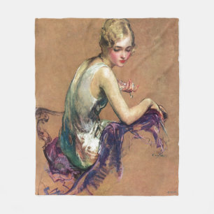 Pastel Portrait Fleecedecke