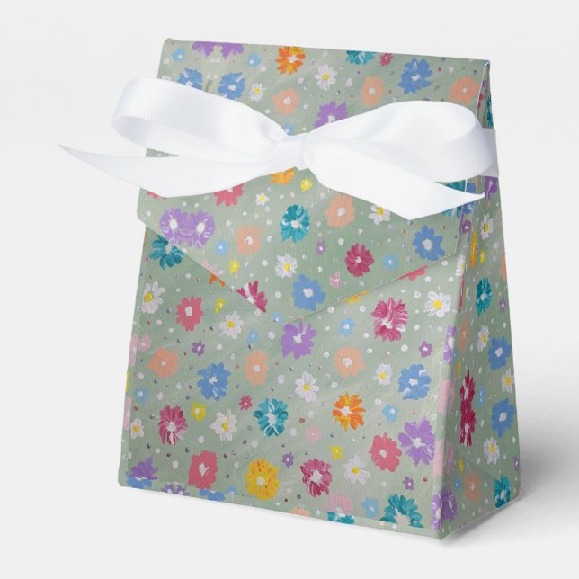 Pastel Posie Floral Favor Box Geschenkschachtel (Vorderseite)