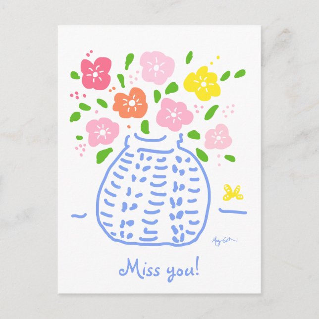 Pastel Posy Postcard Postkarte (Vorderseite)